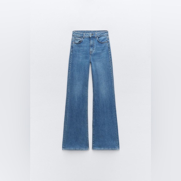 ZARA High Waisted Flare Jeans Sz 2 (26) EUR 34 - Picture 3 of 8
